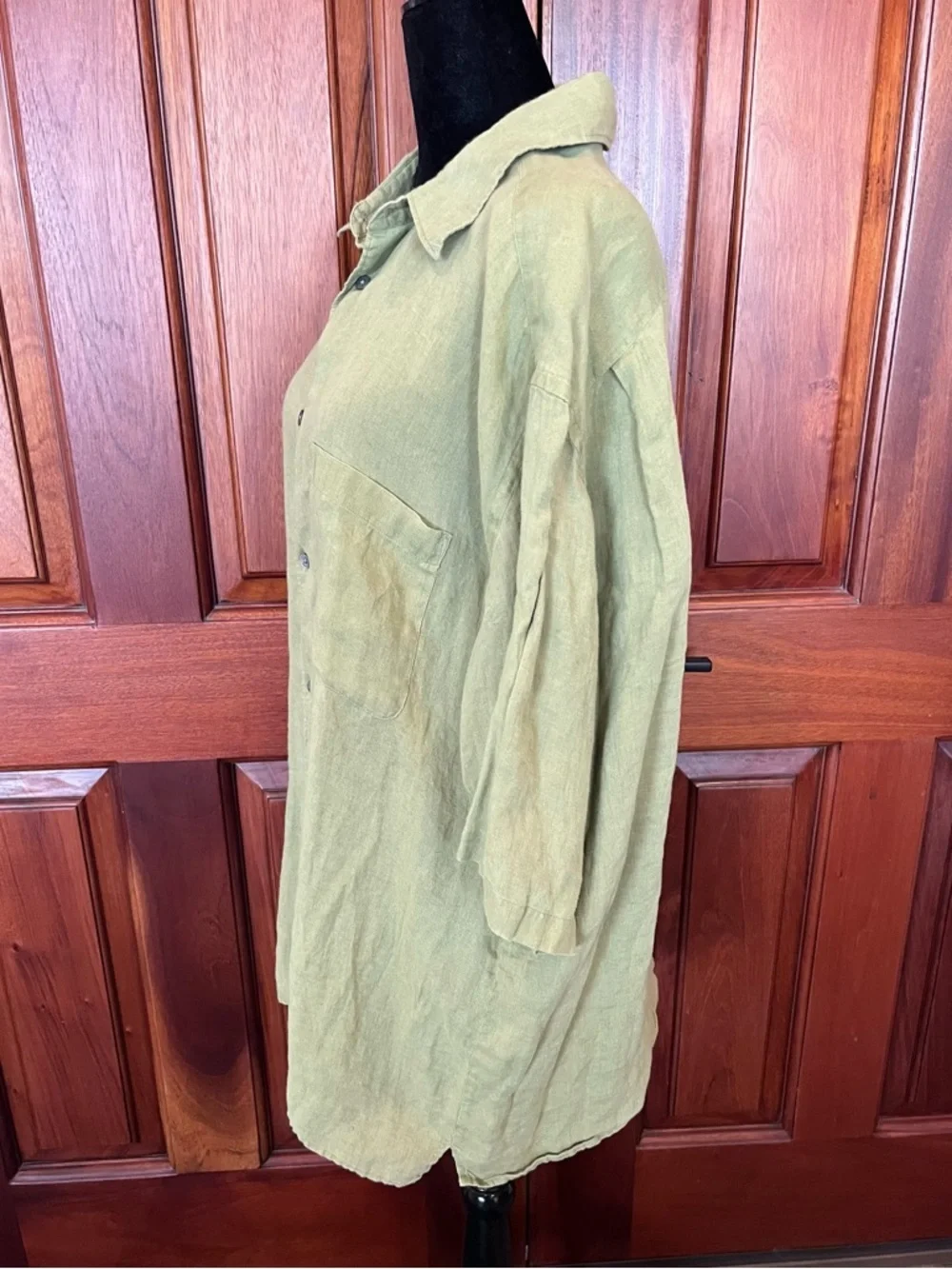 Banana Republic Men 100% Irish Linen Short Sleeve Button Shirt Size XL Olive